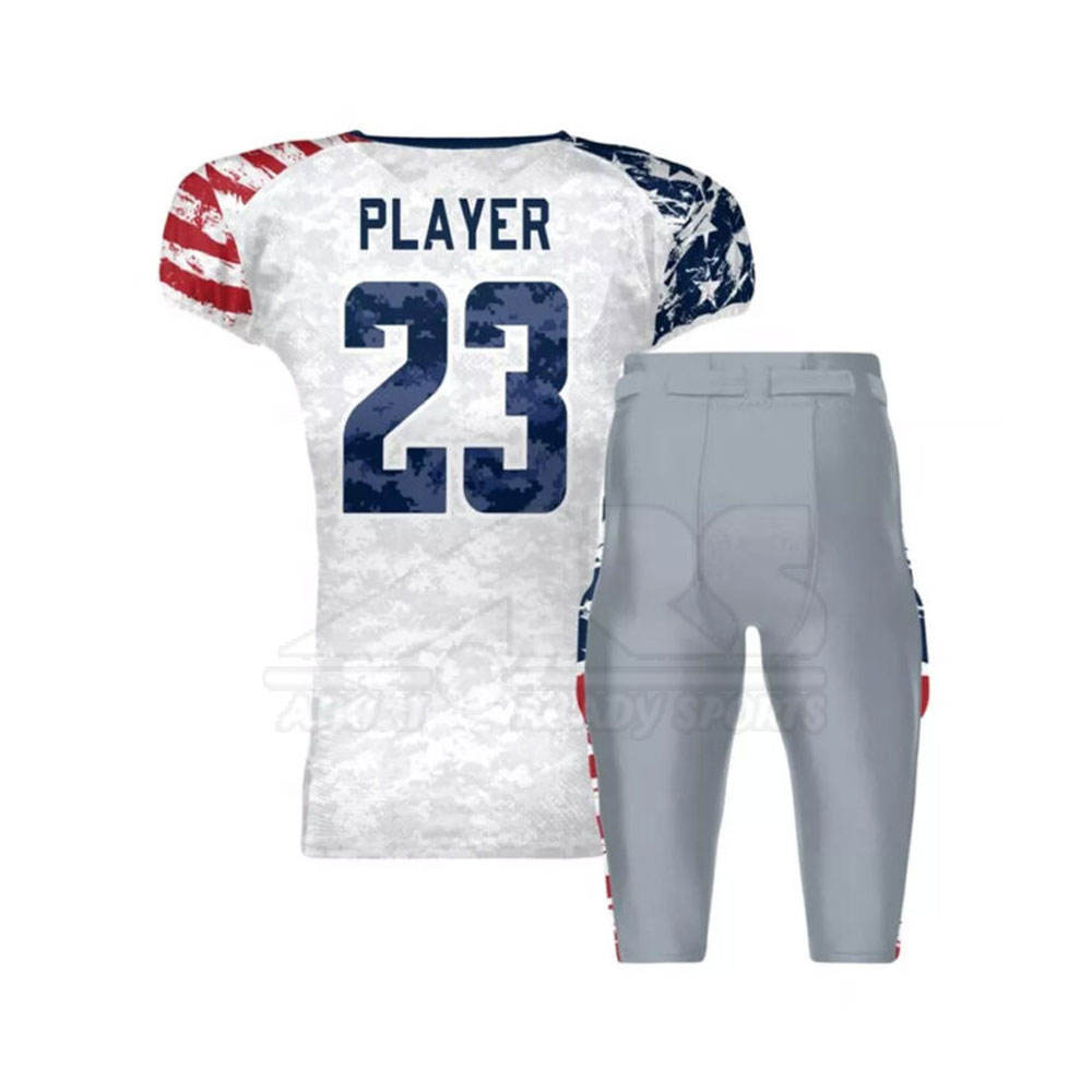 Customizable High Quality Short Sleeve American Football Uniform 100% Polyester Quick Dry Breathable Men's All Seasons Custom