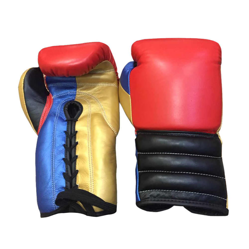 2026 Premium Quality Customized Logo Print Breathable Boxing MMA Gloves Leather Laced Wrist Feature Full Finger Training Custom